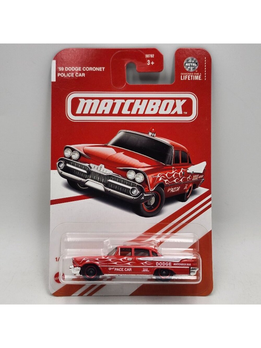 Matchbox 59 Dodge Coronet Police Car Target Red Exclusive Die-Cast 1/4